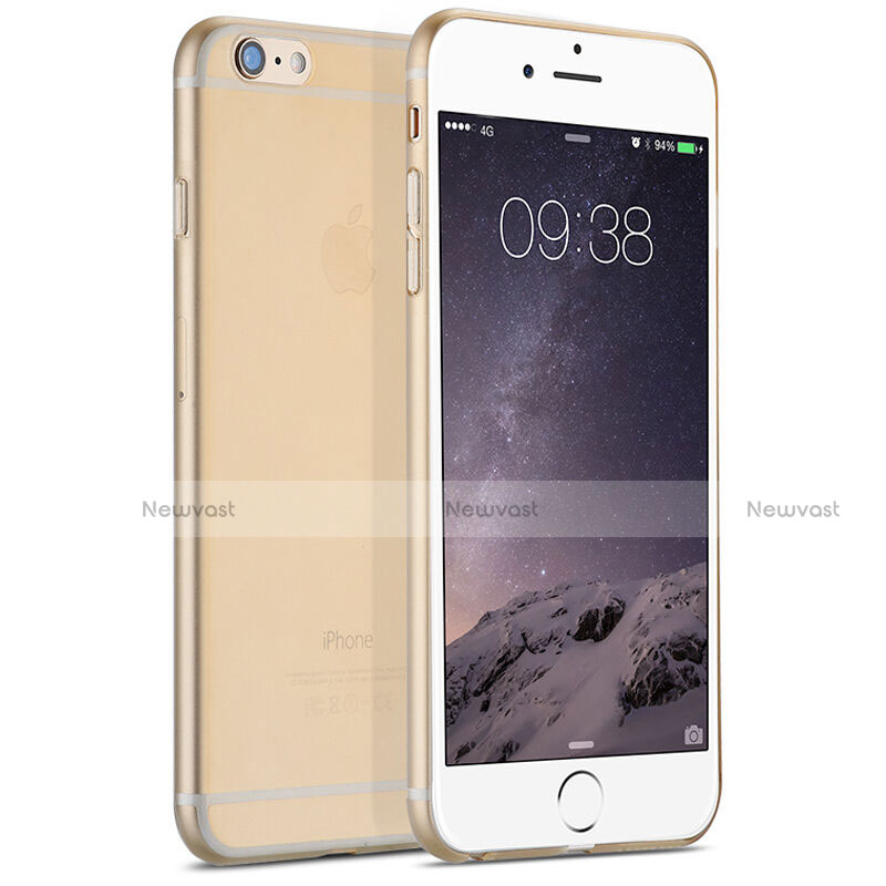 Ultra Slim Transparent Plastic Cover for Apple iPhone 6 Plus Gold