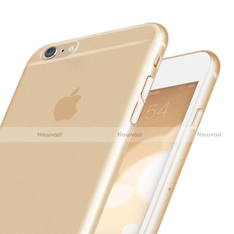 Ultra Slim Transparent Plastic Cover for Apple iPhone 6 Plus Gold