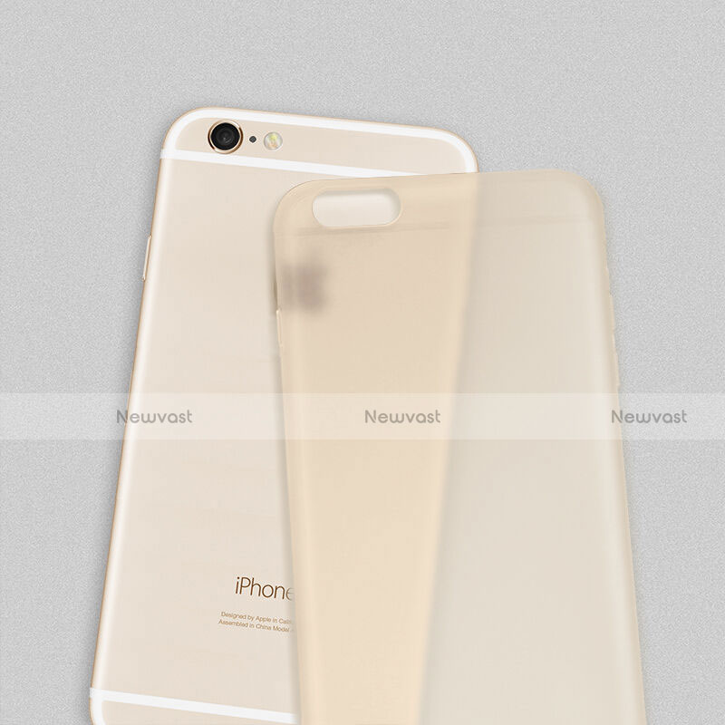 Ultra Slim Transparent Plastic Cover for Apple iPhone 6 Plus Gold