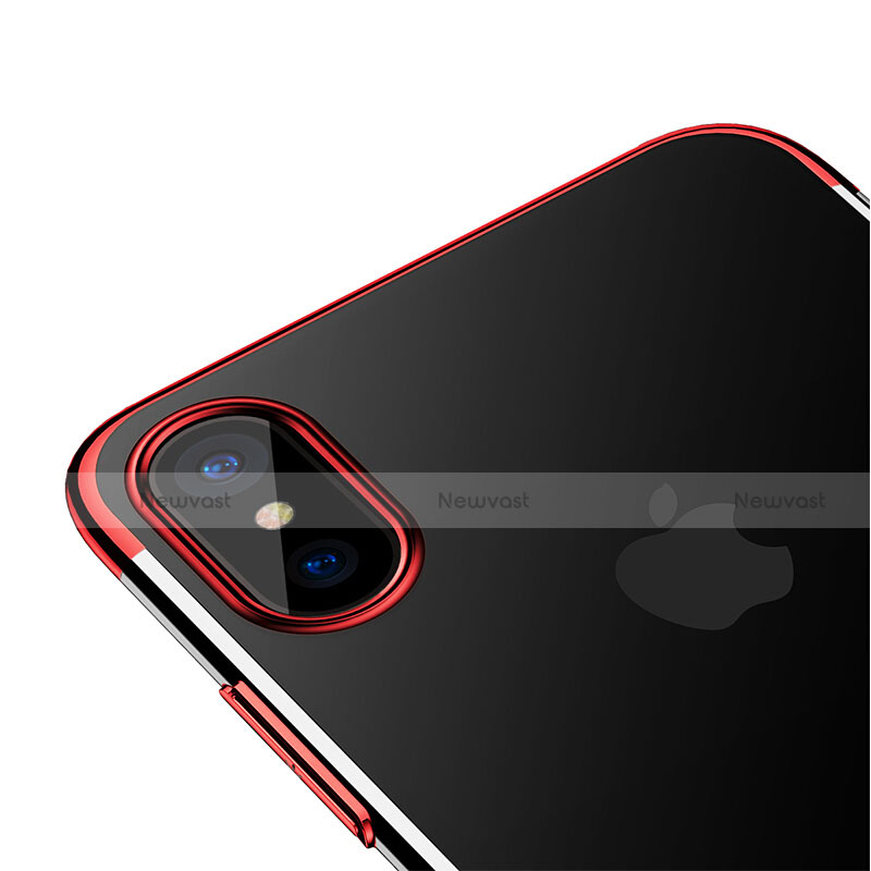 Ultra Slim Transparent Plastic Cover for Apple iPhone X Red