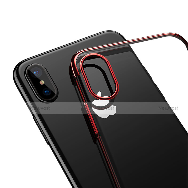 Ultra Slim Transparent Plastic Cover for Apple iPhone Xs Red