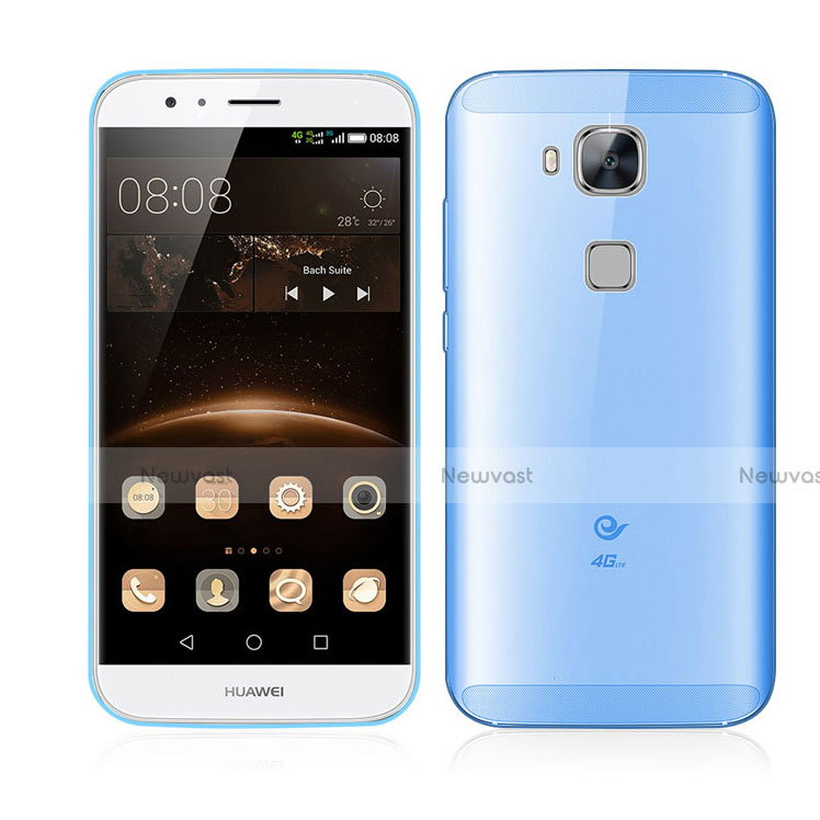 Ultra Slim Transparent Plastic Cover for Huawei G7 Plus Blue