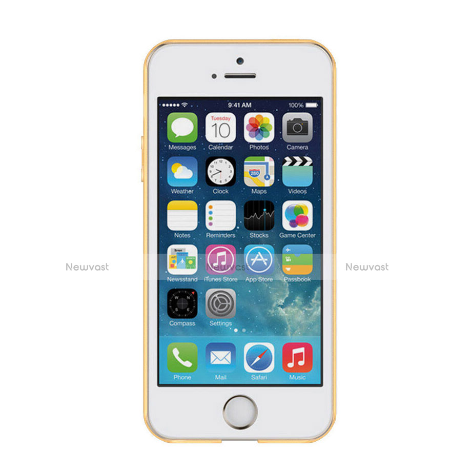 Ultra Slim Transparent Silicone Matte Finish Cover for Apple iPhone 5 Gold