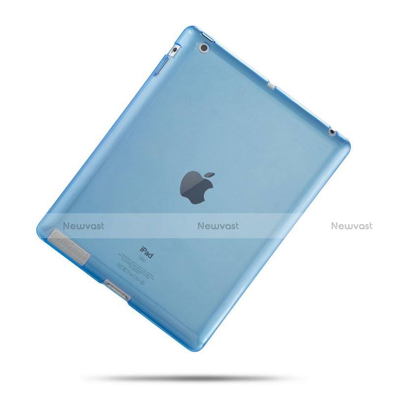 Ultra Slim Transparent TPU Soft Case for Apple iPad 2 Sky Blue