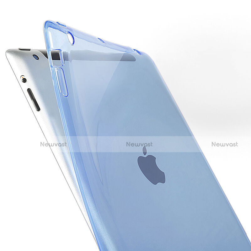 Ultra Slim Transparent TPU Soft Case for Apple iPad 3 Sky Blue