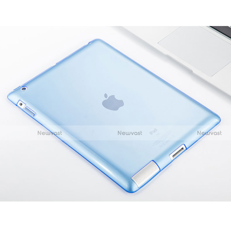 Ultra Slim Transparent TPU Soft Case for Apple iPad 3 Sky Blue