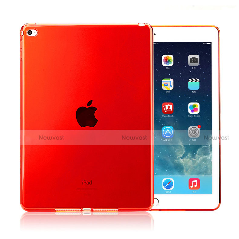 Ultra Slim Transparent TPU Soft Case for Apple iPad Air 2 Red