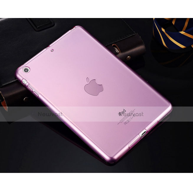 Ultra Slim Transparent TPU Soft Case for Apple iPad Mini 2 Pink