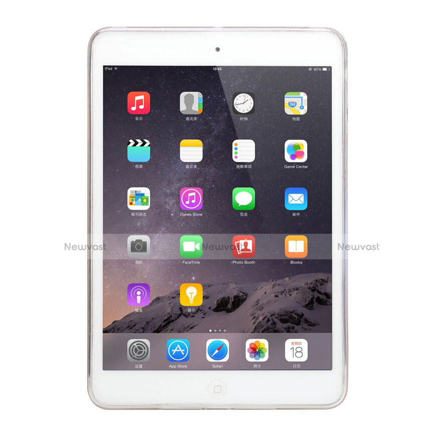 Ultra Slim Transparent TPU Soft Case for Apple iPad Mini 2 White