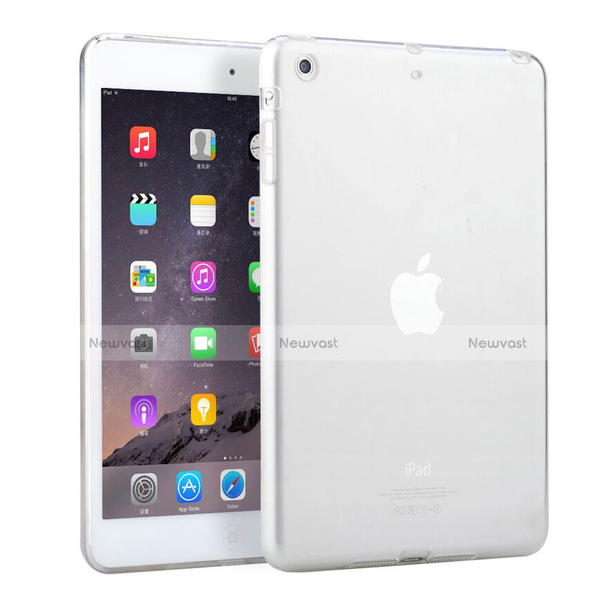 Ultra Slim Transparent TPU Soft Case for Apple iPad Mini White