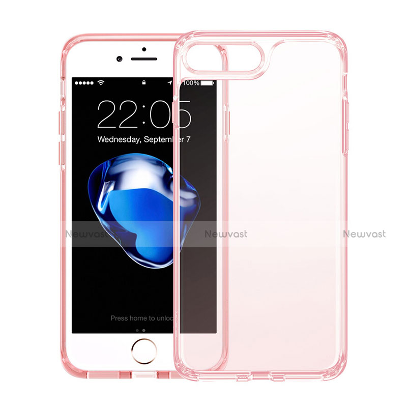 Ultra Slim Transparent TPU Soft Case for Apple iPhone 8 Plus Pink