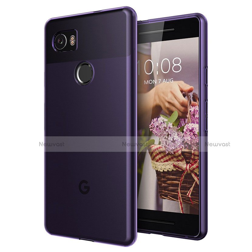 Ultra Slim Transparent TPU Soft Case for Google Pixel 2 XL Purple