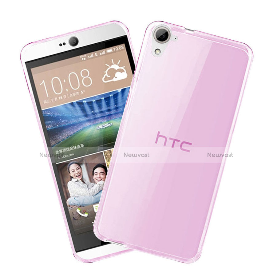 Ultra Slim Transparent TPU Soft Case for HTC Desire 826 826T 826W Pink