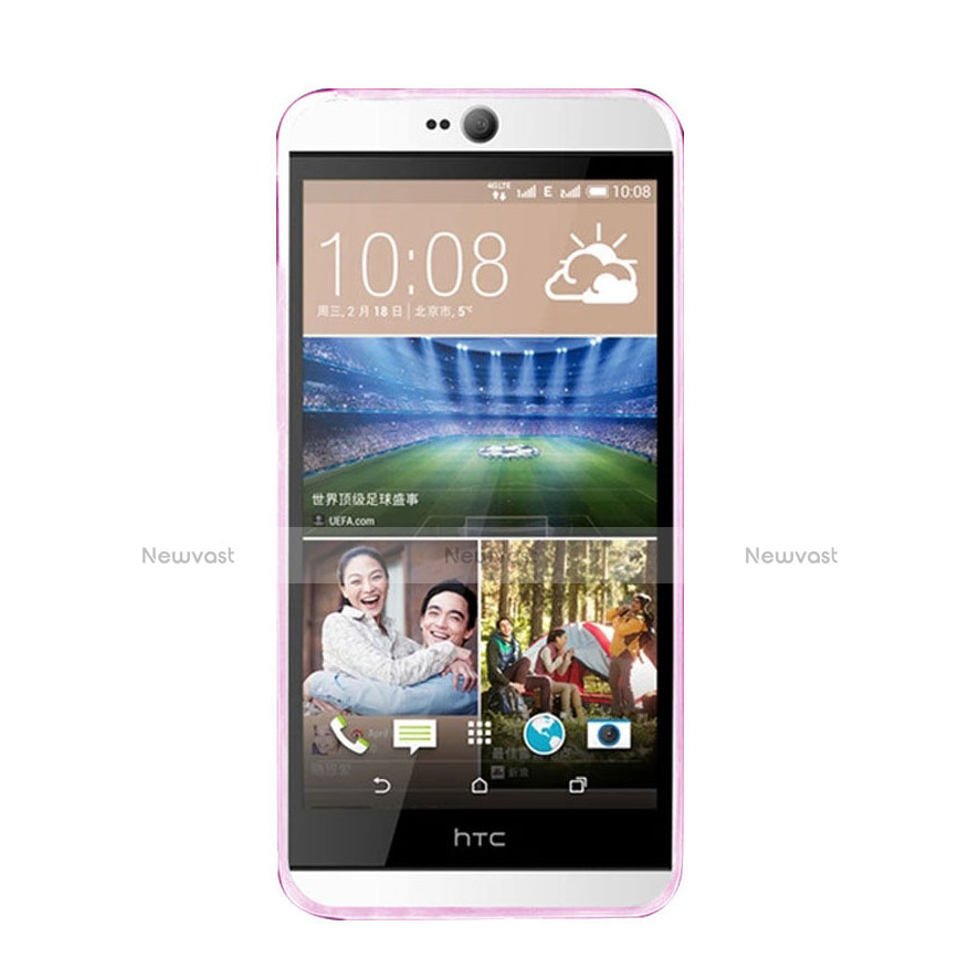 Ultra Slim Transparent TPU Soft Case for HTC Desire 826 826T 826W Pink
