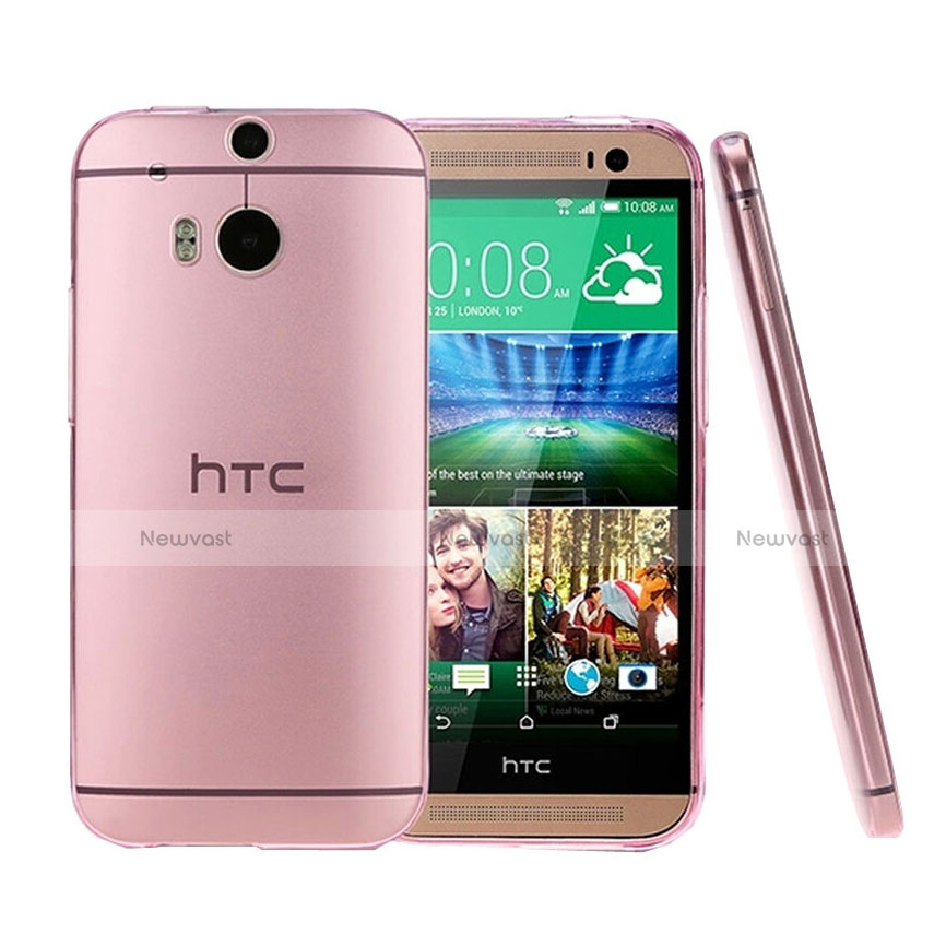 Ultra Slim Transparent TPU Soft Case for HTC One M8 Pink