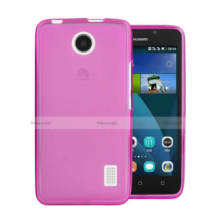 Ultra Slim Transparent TPU Soft Case for Huawei Ascend Y635 Pink