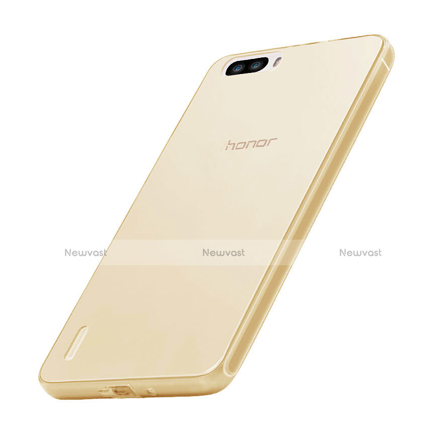 Ultra Slim Transparent TPU Soft Case for Huawei Honor 6 Plus Gold