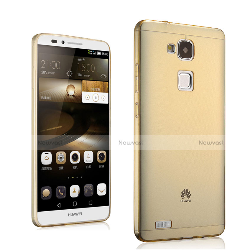 Ultra Slim Transparent TPU Soft Case for Huawei Mate 7 Gold