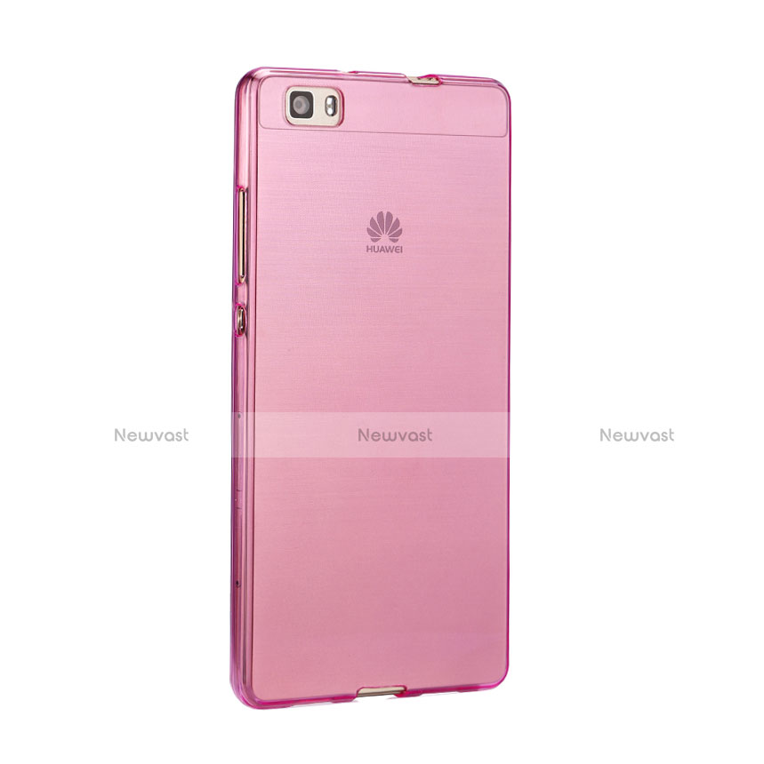 Ultra Slim Transparent TPU Soft Case for Huawei P8 Lite Pink