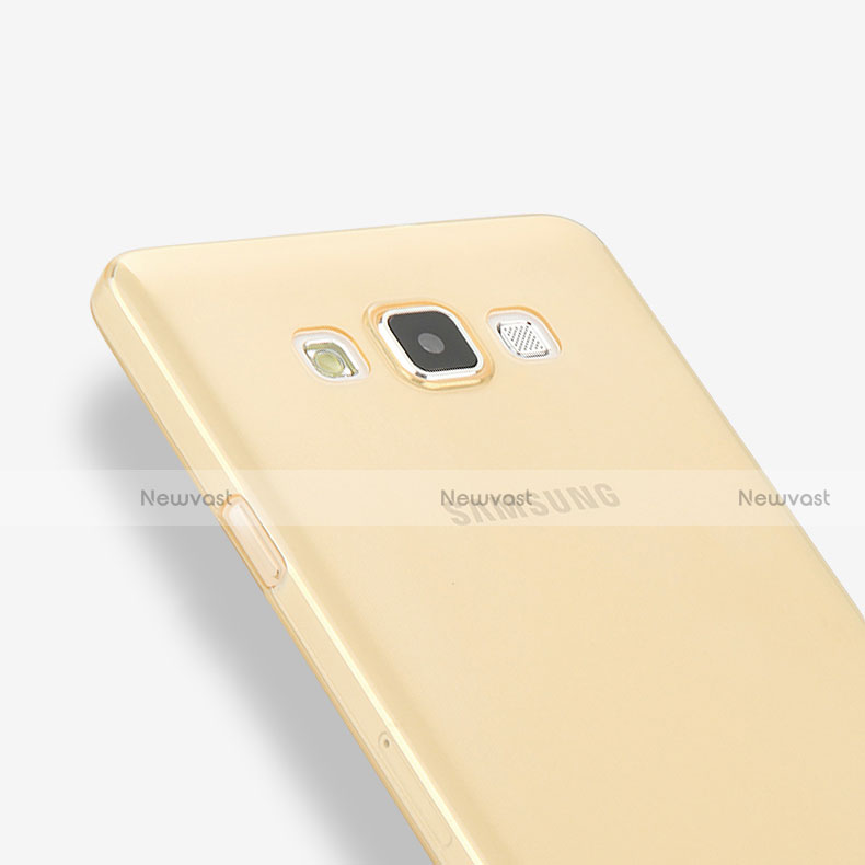 Ultra Slim Transparent TPU Soft Case for Samsung Galaxy A7 SM-A700 Gold