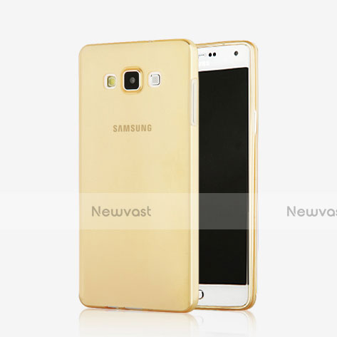 Ultra Slim Transparent TPU Soft Case for Samsung Galaxy A7 SM-A700 Gold