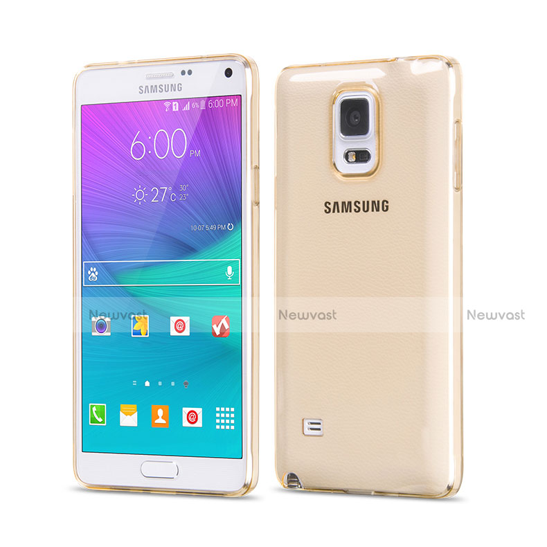 Ultra Slim Transparent TPU Soft Case for Samsung Galaxy Note 4 SM-N910F Gold