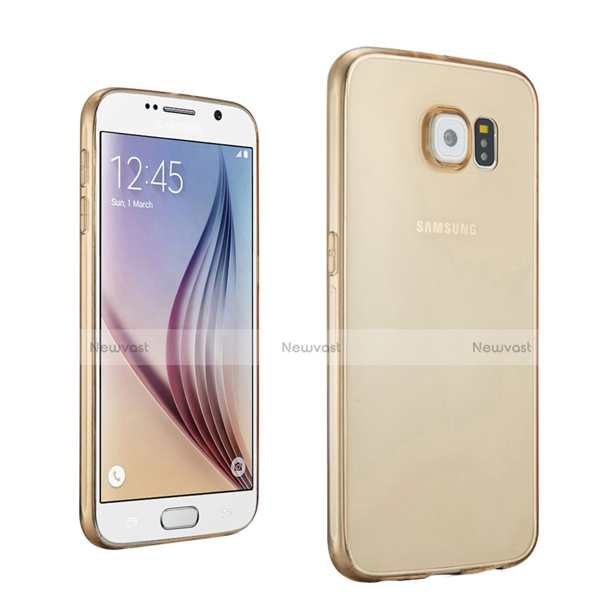 Ultra Slim Transparent TPU Soft Case for Samsung Galaxy S6 SM-G920 Gold