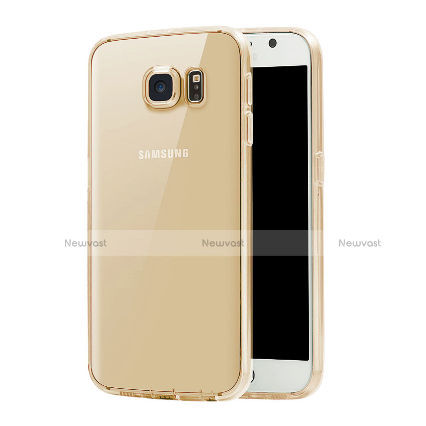 Ultra Slim Transparent TPU Soft Case for Samsung Galaxy S7 G930F G930FD Gold