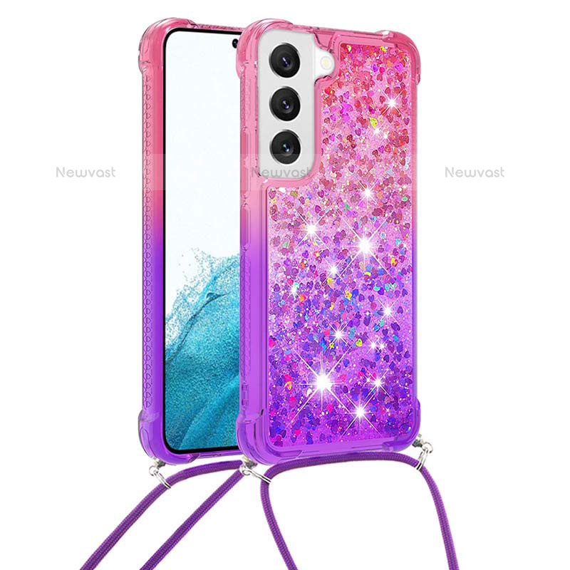 Ultra-thin Silicone Gel Gradient Soft Case Cover Y01B for Samsung Galaxy S22 5G Purple