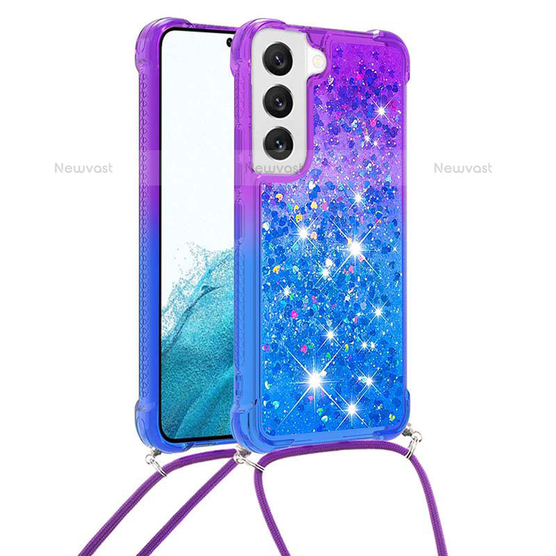 Ultra-thin Silicone Gel Gradient Soft Case Cover Y01B for Samsung Galaxy S22 Plus 5G Blue