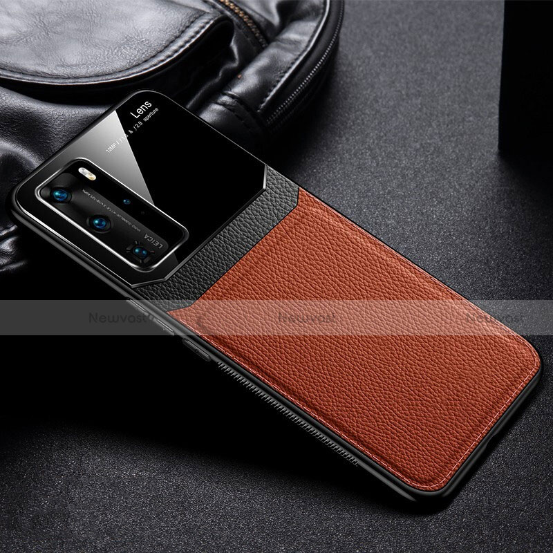 Ultra-thin Silicone Gel Soft Case 360 Degrees Cover C01 for Huawei P40 Pro Brown