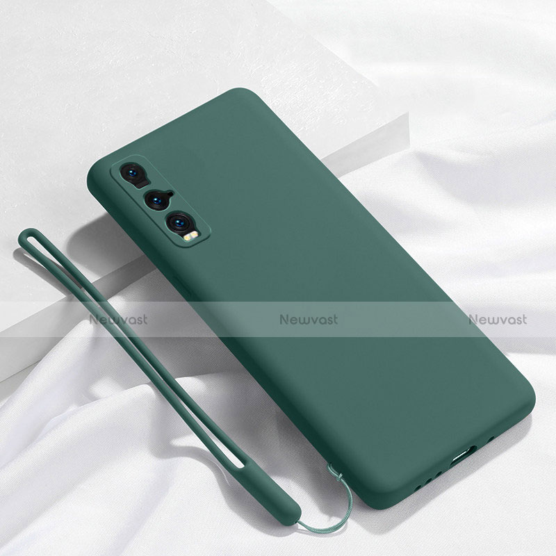 Ultra-thin Silicone Gel Soft Case 360 Degrees Cover C01 for Oppo Find X2 Green