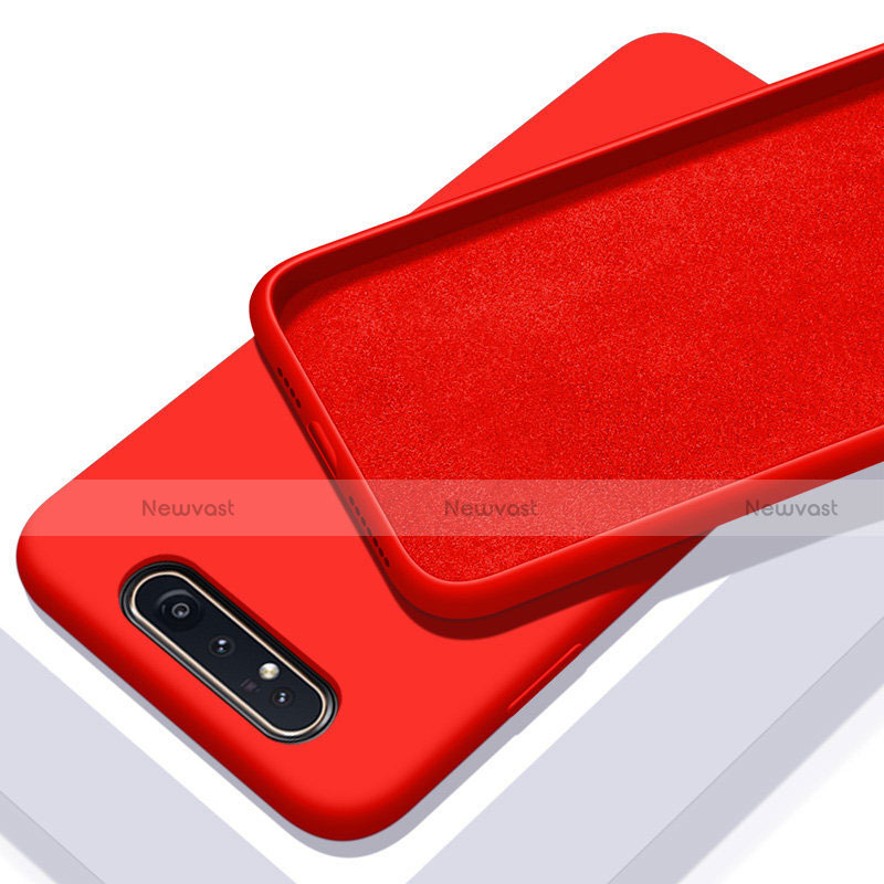 Ultra-thin Silicone Gel Soft Case 360 Degrees Cover C01 for Samsung Galaxy A80 Red