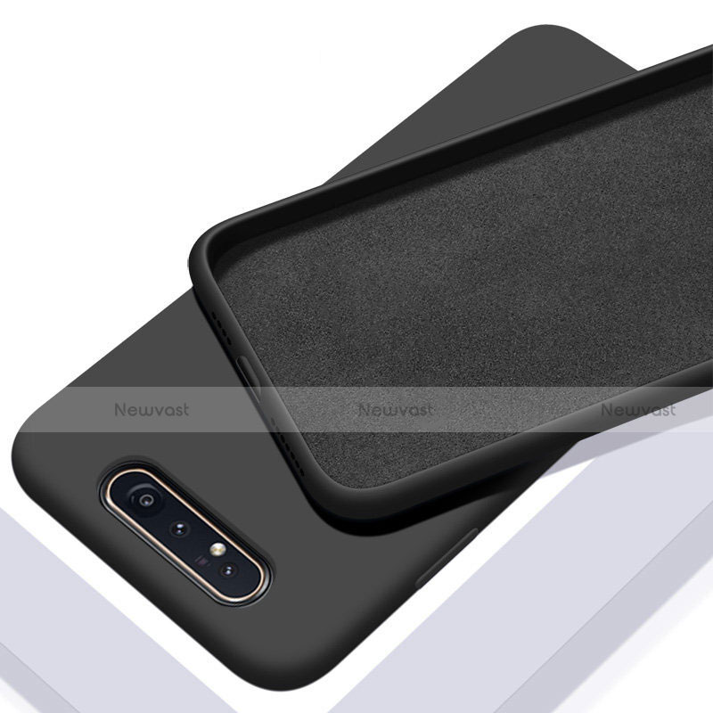 Ultra-thin Silicone Gel Soft Case 360 Degrees Cover C01 for Samsung Galaxy A90 4G Black