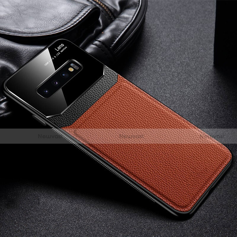 Ultra-thin Silicone Gel Soft Case 360 Degrees Cover C01 for Samsung Galaxy S10 5G Brown