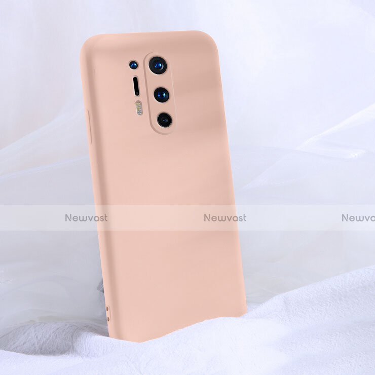 Ultra-thin Silicone Gel Soft Case 360 Degrees Cover C02 for OnePlus 8 Pro Pink