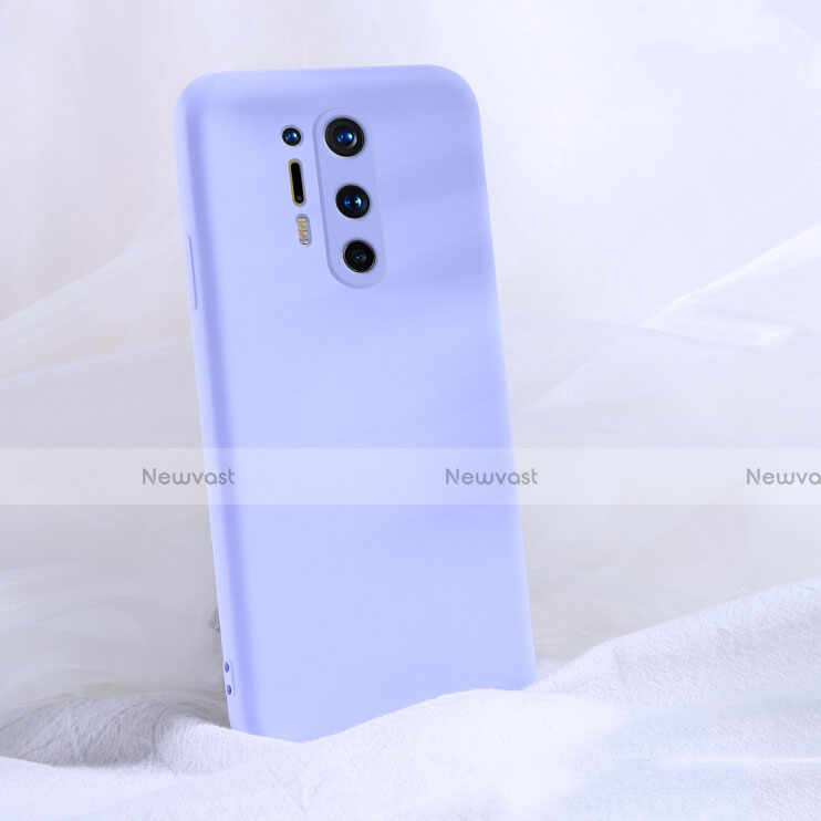 Ultra-thin Silicone Gel Soft Case 360 Degrees Cover C02 for OnePlus 8 Pro Purple