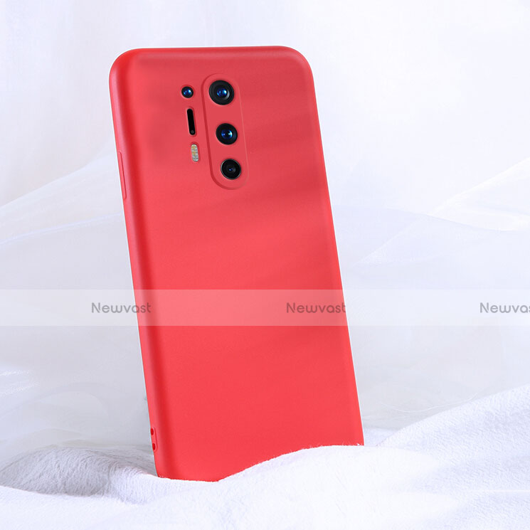 Ultra-thin Silicone Gel Soft Case 360 Degrees Cover C02 for OnePlus 8 Pro Red