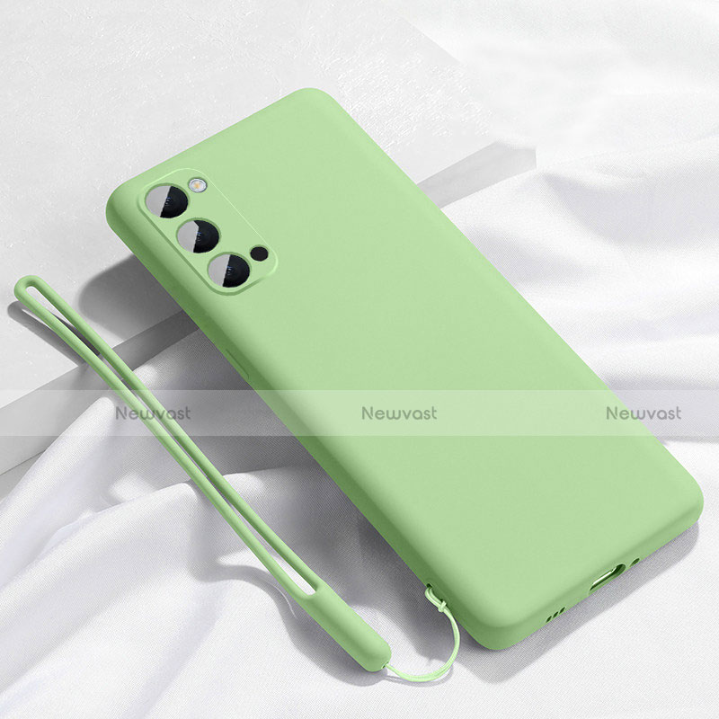 Ultra-thin Silicone Gel Soft Case 360 Degrees Cover C02 for Oppo Reno4 5G Cyan