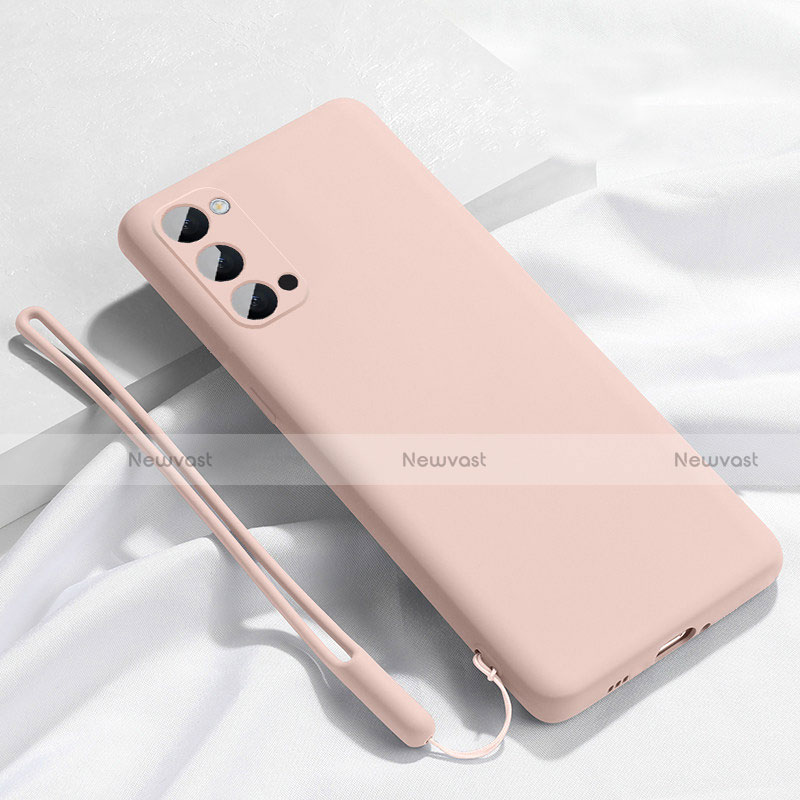 Ultra-thin Silicone Gel Soft Case 360 Degrees Cover C02 for Oppo Reno4 5G Pink