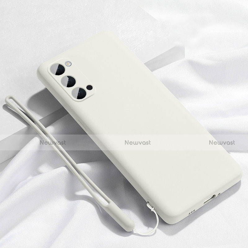 Ultra-thin Silicone Gel Soft Case 360 Degrees Cover C02 for Oppo Reno4 5G White