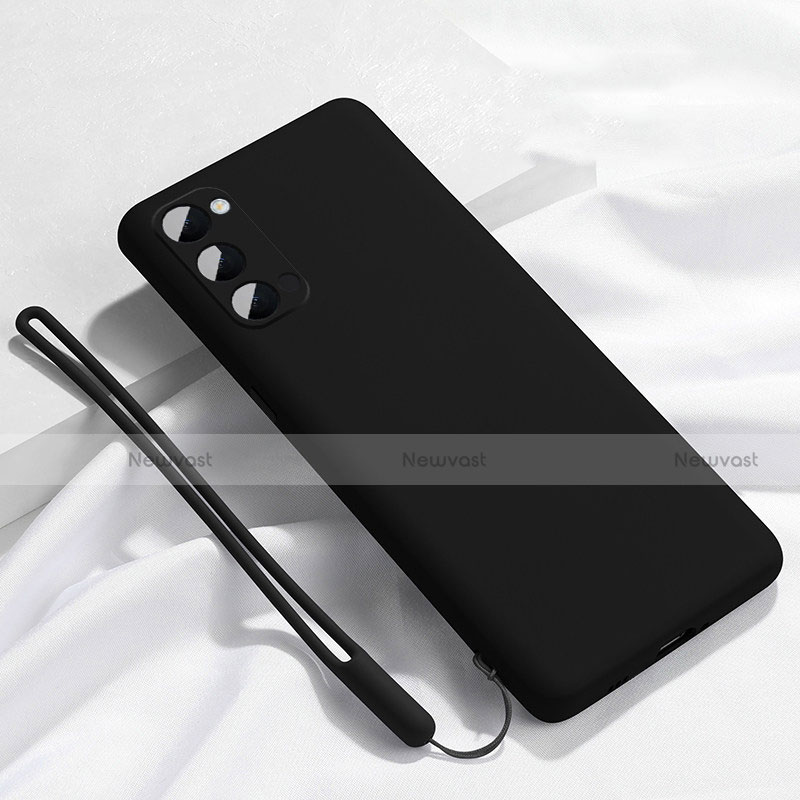 Ultra-thin Silicone Gel Soft Case 360 Degrees Cover C02 for Oppo Reno4 Pro 5G Black