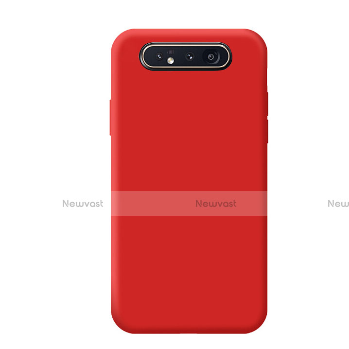 Ultra-thin Silicone Gel Soft Case 360 Degrees Cover C02 for Samsung Galaxy A80 Red