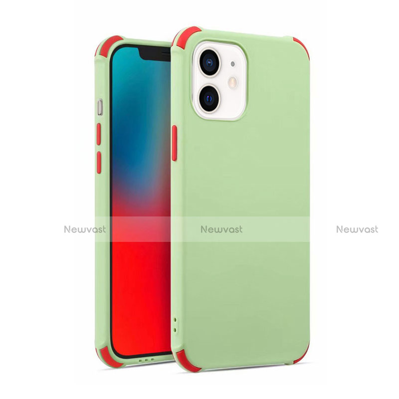 Ultra-thin Silicone Gel Soft Case 360 Degrees Cover C03 for Apple iPhone 12 Matcha Green