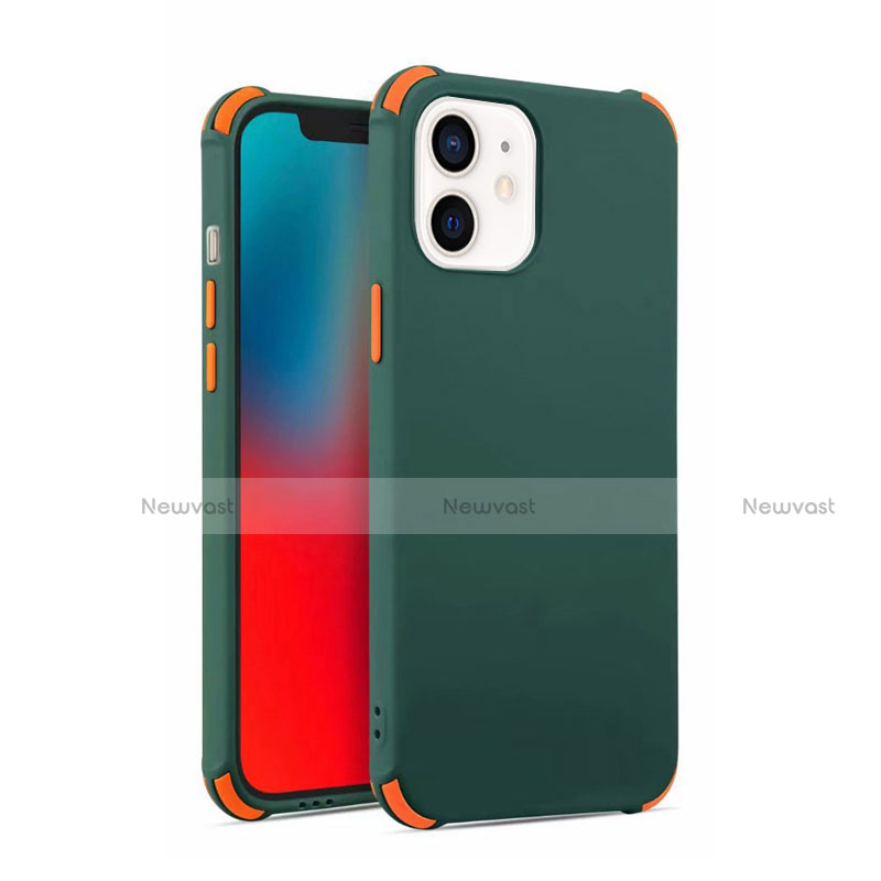 Ultra-thin Silicone Gel Soft Case 360 Degrees Cover C03 for Apple iPhone 12 Mini Midnight Green