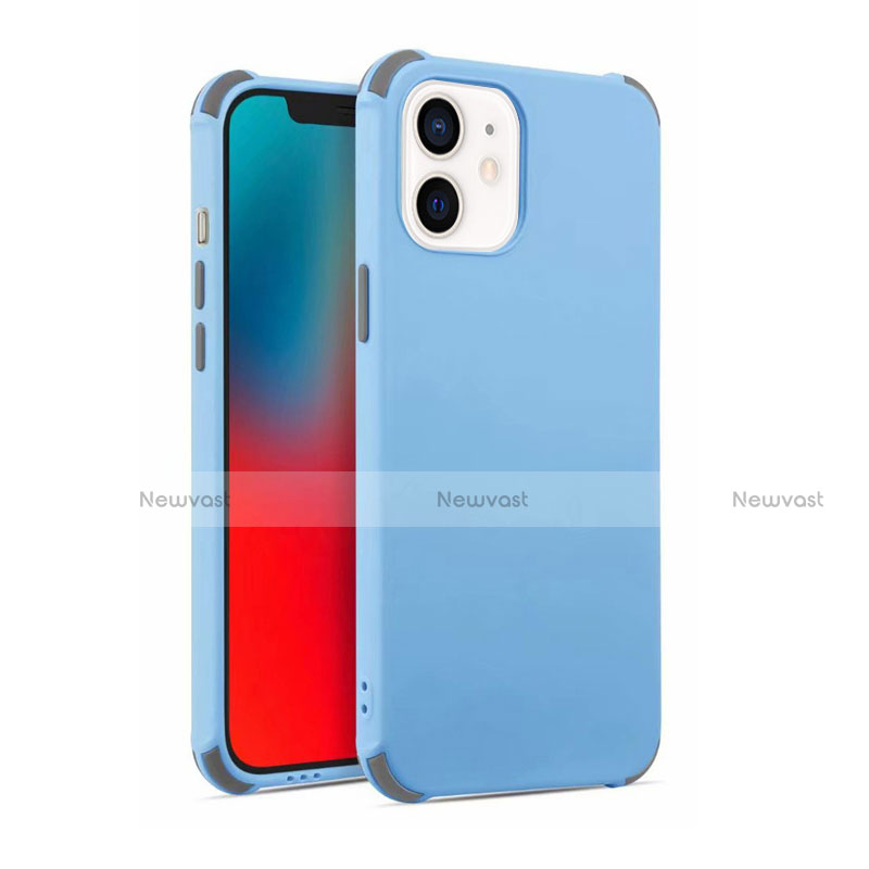 Ultra-thin Silicone Gel Soft Case 360 Degrees Cover C03 for Apple iPhone 12 Mini Sky Blue