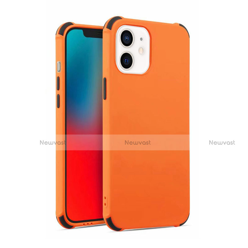 Ultra-thin Silicone Gel Soft Case 360 Degrees Cover C03 for Apple iPhone 12 Orange