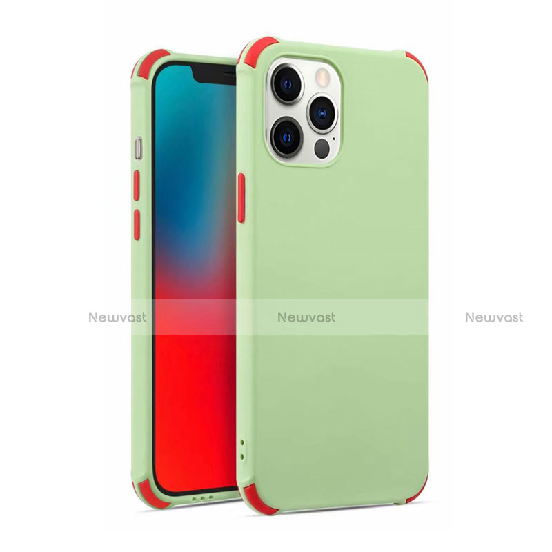 Ultra-thin Silicone Gel Soft Case 360 Degrees Cover C03 for Apple iPhone 12 Pro Max Matcha Green