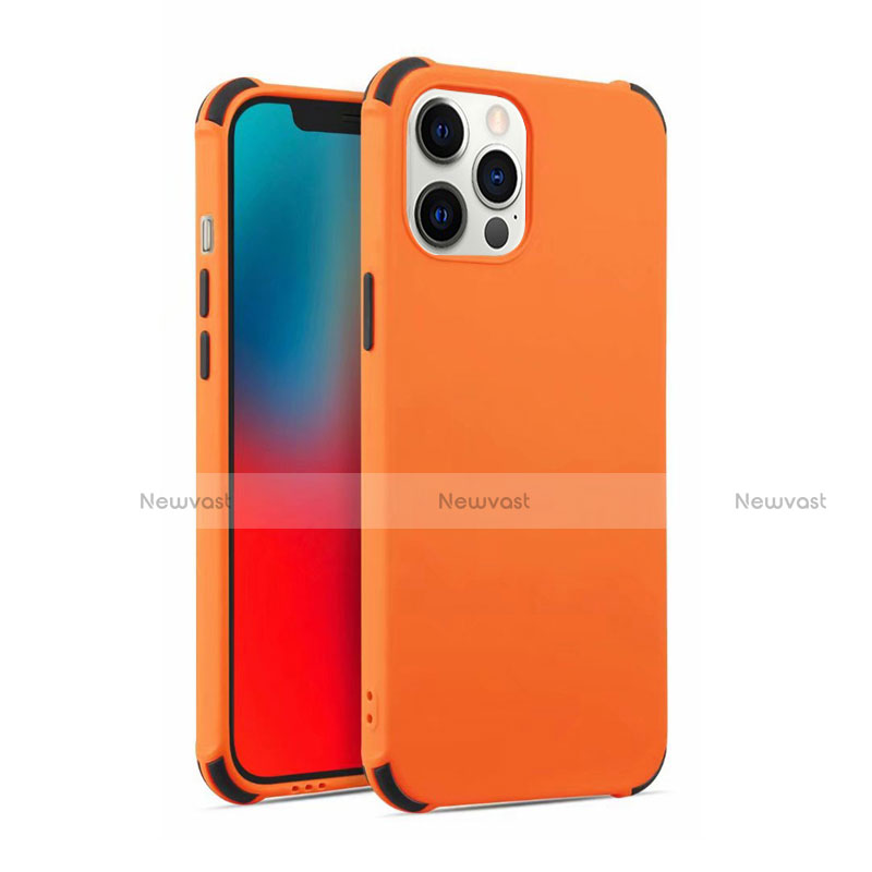 Ultra-thin Silicone Gel Soft Case 360 Degrees Cover C03 for Apple iPhone 12 Pro Max Orange