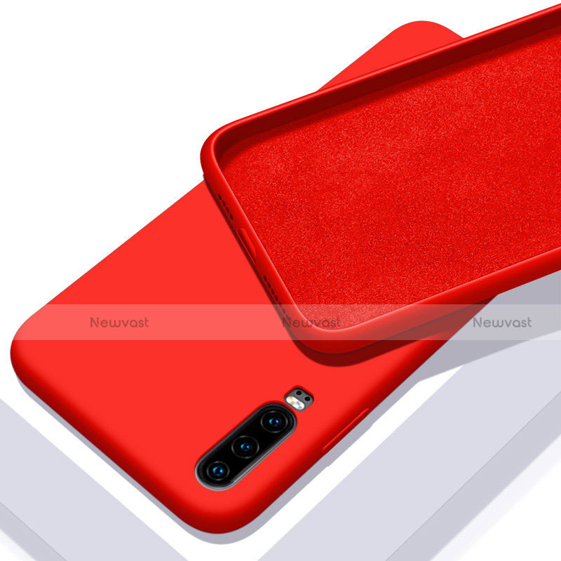 Ultra-thin Silicone Gel Soft Case 360 Degrees Cover C03 for Huawei P30 Red